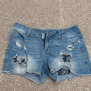 Maurices Light Blue Ripped Jean Shorts
